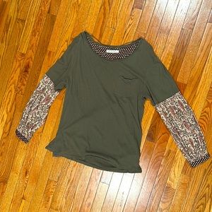 Free People green top size medium